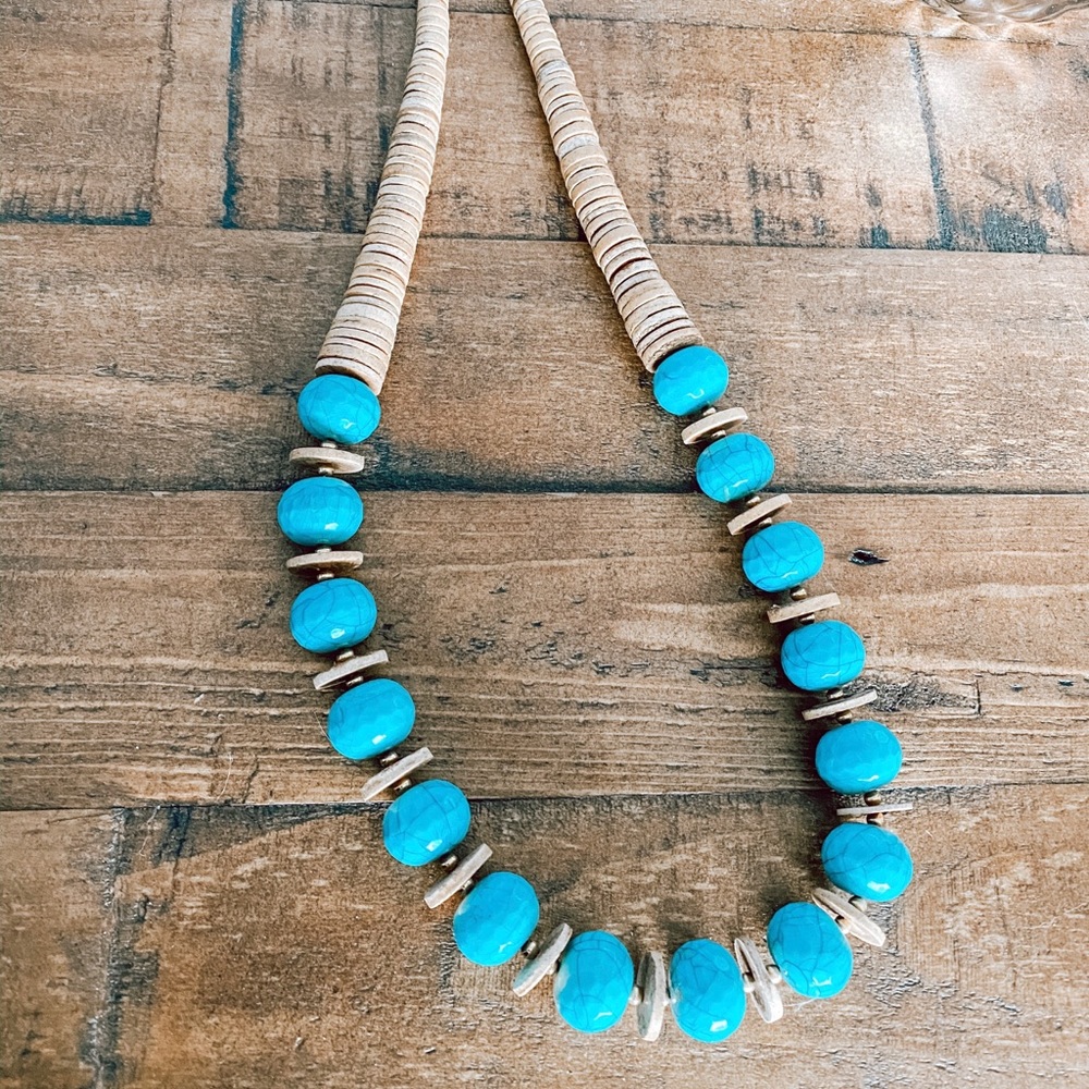 South Moon Under Turquoise bead necklace